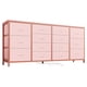thumbnail image 1 of Cómoda de Entrada con 14 Cajones y Soporte para TV de 63" – Mueble Recibidor con Tomas de Corriente, Centro de Entretenimiento para Sala, Dormitorio- Color: rosa tela, 1 of 8