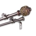 thumbnail image 3 of 5/8" Dia Adjustable 48"-84" double curtain rod with Horace Finials - Cocoa,(5709-487D), 3 of 3