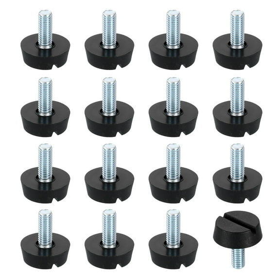 16Pack M6 Thread Furniture Feet Levelers, 21x15 Adjustable Leveling Screw, Black