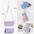 thumbnail image 2 of for iPhone 15 Plus Wallet Case, Multi-Functional Purse Case with Card Holders Zipper Pocket, RFID Blocking Full Body Case, Shoulder Strap Wristband Crossbody Cover for iPhone 15 Plus, Violet, 2 of 7