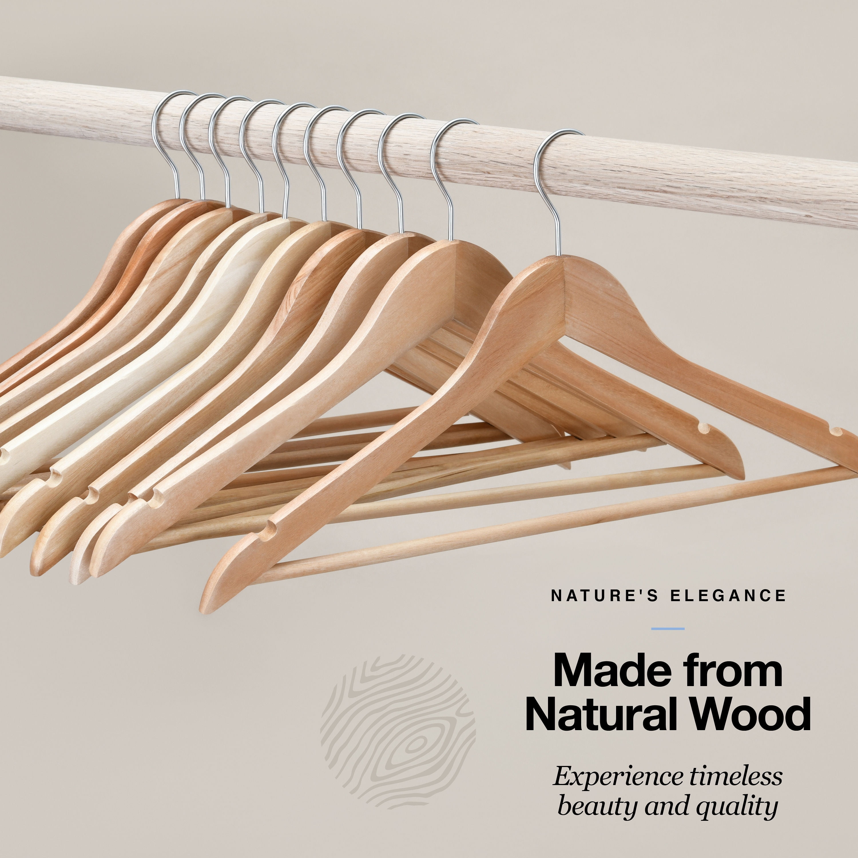 Perfecasa Premium Wooden Clothes Hangers 20 Pack, Wood Hangers