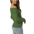thumbnail image 3 of MODA NOVA Juniors  Fall Winter Wrap V Neck Long Sleeve Ribbed Knit Crop Sweater Tops, 3 of 6