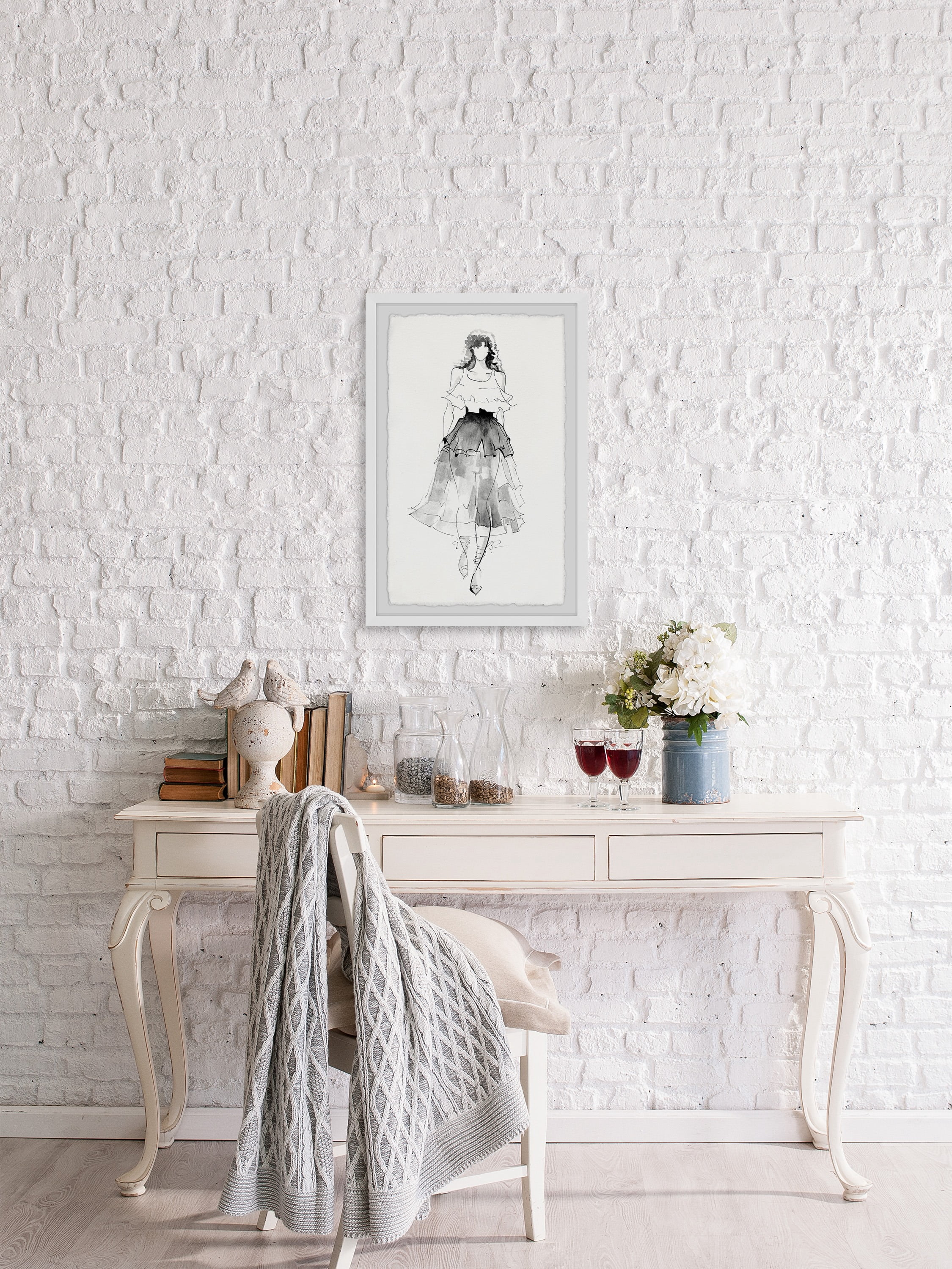 Marmont Hill Bohemian Fashionista Framed Wall Art, 30.00" x 1.50"