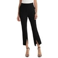 thumbnail image 1 of Lucakuins - Pantalones largos casuales para mujer, cintura alta, color sólido, pierna acampanada, pantalones divididos con bolsillos Lucakuins moda, 1 of 6