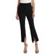 thumbnail image 1 of VISgogo Pantalones recortados casuales para mujer, cintura alta, color sólido, pierna acampanada, pantalones divididos con bolsillos VISgogo  moda, 1 of 6