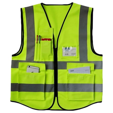 High Visibility Safety Vest Reflective Waistcoat with ...