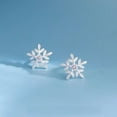 thumbnail image 6 of Noothes Stainless Steel Dangle Earrings for Women Frozen Snowflake Zircon Lightweight Durable Easy Care Christmas Wedding Birthday Gift 3x3x1cm 6g, 6 of 6