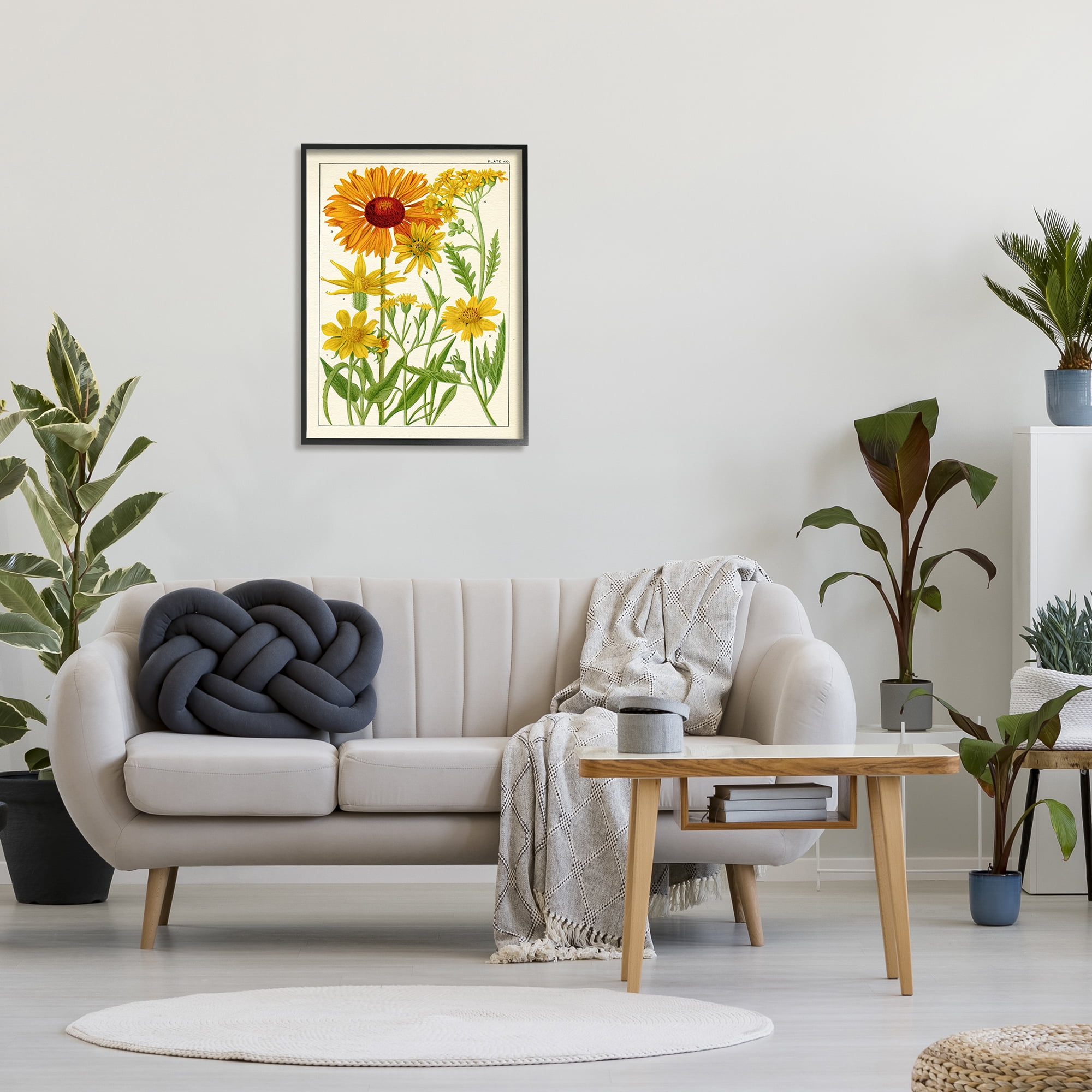 Stupell Industries Yellow Flower Studies Botanical & Floral Painting Black Framed Art Print Wall Art, 24 x 30