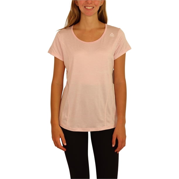 Reebok Mini Burnout - Camiseta básica para mujer, color rosa, extragrande