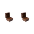 thumbnail image 3 of Caja de joyería Qarigey de madera para anillo y pendientes negro, blanco, Marrón, 3 of 6