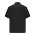 thumbnail image 4 of Men's Business Casual Shirts Fashion Solid Color Turn-Down Collar Button Short Sleeve Blouse Summer Tee Shirts, 4 of 5