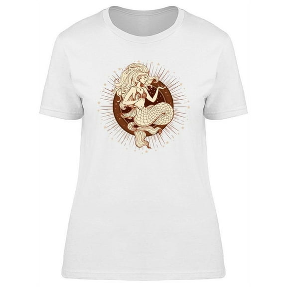 Hand Drawn Mystic Mermaid T-Shirt Women -Image by Shutterstock, Female Small