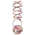 thumbnail image 4 of Sandalias Punta Abierta Grueso Tacón Medio Cordón Arriba Para Mujer Rosa Flores 36, 4 of 7