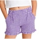 thumbnail image 1 of Niños Shorts Niñas Casual Sólido Bolsillo de Verano Ajustable de Cintura Frill Shorts para Niños Grandes, 1 of 8