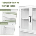 thumbnail image 6 of YYAo Toilet Bathroom Organizer, Toilet Storage Shelf Bathroom Shelves, Over the Toilet Storage Cabinet Bathroom Space Saver with Tempered Glass Door, 6 of 9