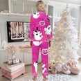 thumbnail image 4 of Halloween Pajamas Women 2 Piece Set Funny Print Long Sleeve Button Sleepwear Comfy Long Pants Relaxed Fit Women's Sleepwear, 4 of 5