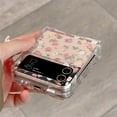 thumbnail image 2 of for Samsung Galaxy Z Flip 4 Cute Woman Case Kawaii Flower Print, Clear Bling Case for Galaxy Z Flip 4 with Hinge Protector, Glitter Powder Lovely Floral Design Girly Case for Z Flip 4, 2 of 15