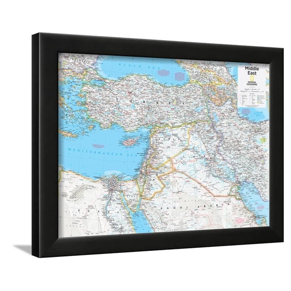 2014 Middle East National Geographic Atlas of the World, 10th Edition, Framed Art Print Wall Art by National Geographic Maps Sold by Art.Com