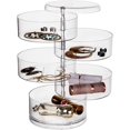 thumbnail image 1 of Joyero de 5 niveles para guardar joyas, giratorio 360 grados, con tapa para anillos, pendientes, collares, regalo de cumpleaños, para niñas y mujeres, forma redonda, 1 of 4