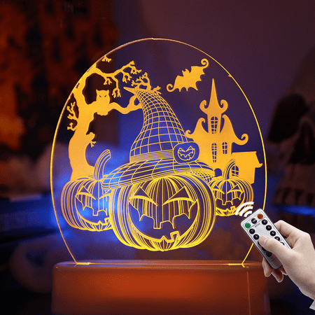 

Halloween 3D Illusion Night Lights Desk Lamp for Halloween Party Gifts Decorations Lamp