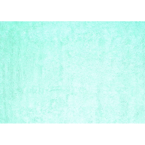 Ahgly Company Machine Washable Indoor Rectangle Solid Turquoise Blue Modern Area Rugs, 2' x 4'