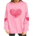 thumbnail image 5 of Dolkfu Pink Holiday Shirts for Women Pullover Love Heart Valentines Shirts Active Crewneck Plus Size Women Clothes S, 5 of 9