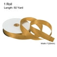 thumbnail image 2 of Uxcell Satin Ribbon Grosgrain Solid Silk Wedding Bouquet Ribbon for Valentine's Day Gift Wrapping Cake Box Bows Honey Yellow-1" x 50 Yard, 2 of 7