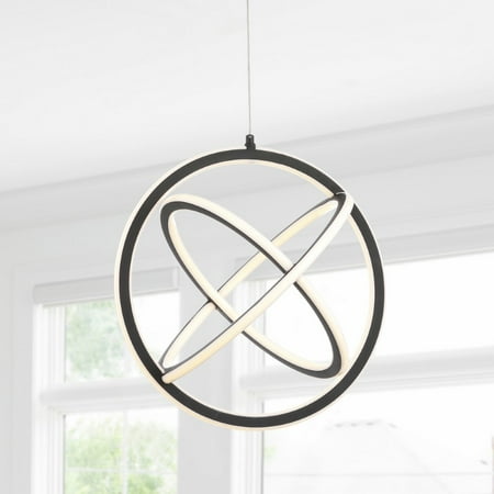 

Orbit 16.5 Adjustable Integrated LED Metal Pendant Black by JONATHAN Y