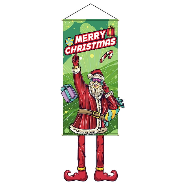 Cartel decorativo colgante de la bandera de la puerta de Navidad para los suministros de la natividad del hogar (G)