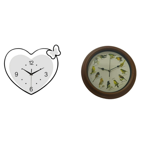 Reloj de pared,Reloj de pared acrílico para oficina en casa,sin tictac,Reloj de pared,Reloj de pared de pájaro cantor de 10 pulgadas para decoración del hogar,Relojes de pared decorativos