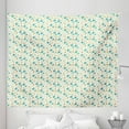 thumbnail image 1 of Meadow Tapestry, Tulip Garden Field Summer Season Leaves Flourish of Rural Country Pattern, Fabric Wall Hanging Decor for Bedroom Living Room Dorm, 5 Sizes, Orange Teal and Green, by Ambesonne, 1 of 1