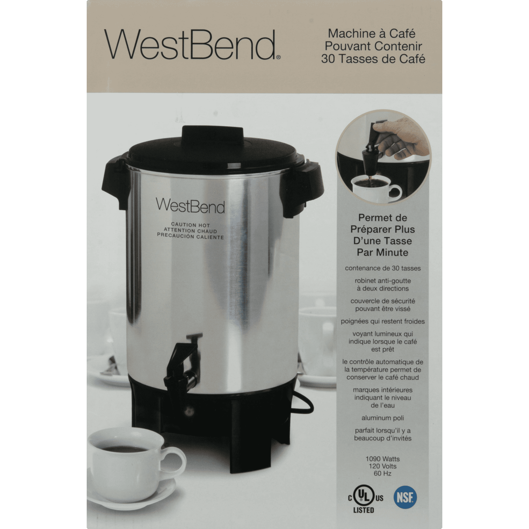 West Bend 58030 Coffee Maker, 30 Cups - Win Depot
