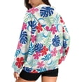thumbnail image 2 of Garronmavis Colorful Flowers Women's Zip Up Hoodies Sweatshirts Fashion Warm Hoodies for Women Oversized Sweatshirts Versatile Stretchy Long Sleeve Sweatshirt with Pocket, 2 of 7