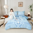 thumbnail image 4 of Manfei Letter Monogrammed Initial S Girl 2pcs Bedding Comforter Set,Kawaii Bow Butterfly Twin Comforter Sets,Bling Crystal Blue Glitter Breathable Bedding Set,Lightweight Room Decor, 4 of 8