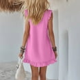 thumbnail image 6 of Kezqiaxn Mini Dresses for Women Summer Sleeveless Button Down Dress with Pockets Casual Sundress Fashion Clothing, 6 of 7