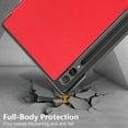 thumbnail image 5 of TECH CIRCLETrifold Stand Cases for Galaxy Tab S9 2023/S8 2022/S7 2020, Flip Folio Hard PC Back Shell Multi Angles Stand Smart Slim Case with Auto Sleep/Wake for Galaxy Tab S9 /S8 /S7 11 inch, Red, 5 of 10