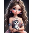 thumbnail image 1 of Princess Cat Fantasy 5D Diamond Embroidery Kits DIY Art Mosaic  Rhinestone Decoration, 30*40cm, Frame not included.,6297, 1 of 4