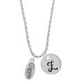 thumbnail image 1 of Delight Jewelry Silvertone Giggle Oval Silvertone Script Initial Disc - Z - Charm Necklace, 20"+3", 1 of 4
