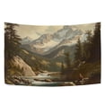 thumbnail image 6 of Yayeee Tapestry Wall Hanging for Bedroom 60" x 51" Living Room Home Wall Art Decor, Snow Mountains, 6 of 7