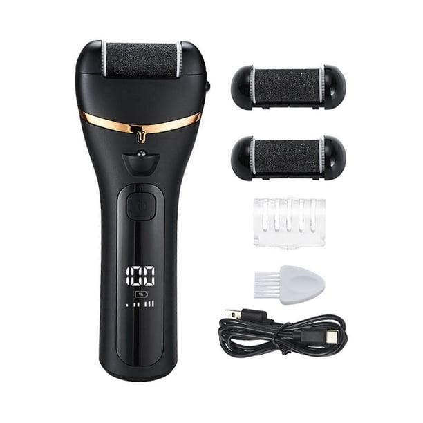 Digital Display Callus Remover Electric Foot Care Tool 3 Speed Setting Portable Design with Detachable Grinding Head White Gun Color