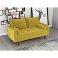 thumbnail image 2 of US Pride Furniture Mac Velvet Loveseat, Goldenrod, 2 of 5