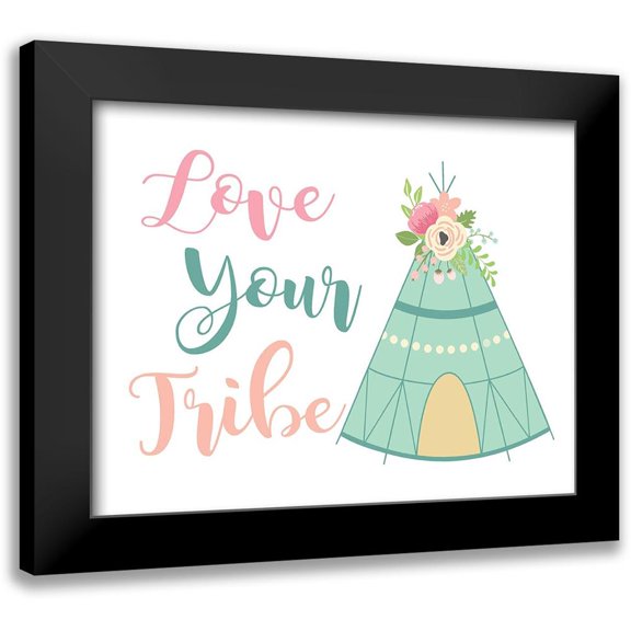 Robinson, Tamara 24x20 Black Modern Framed Museum Art Print Titled - Love Your Tribe Boho