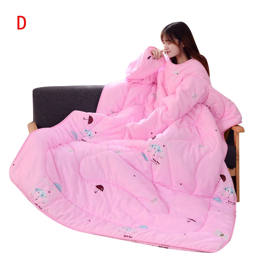 Lolmot Winter Lazy Quilt With Sleeves Quilt Winter Warm Thickened Washed Quilt Blanket Walmart