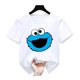 thumbnail image 3 of Camiseta de manga corta de verano para niños, ropa para niñas y niños, camiseta de algodón con estampado de dibujos animados de Elmo de Barrio Sésamo para niños, camiseta divertida para bebés, 3 of 5