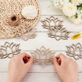 thumbnail image 2 of 24pcs Wooden Basket Bottoms Crochet Basket Base for Knitting Supplies Lotus Pattern 8.5x10x0.3cm, 2 of 5
