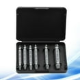 thumbnail image 4 of EeaseMX Juego de 6 brocas extractoras de tornillos con guía para quitar pernos rotos y dañados, extractor de tornillos de doble punta (plateado), 4 of 7