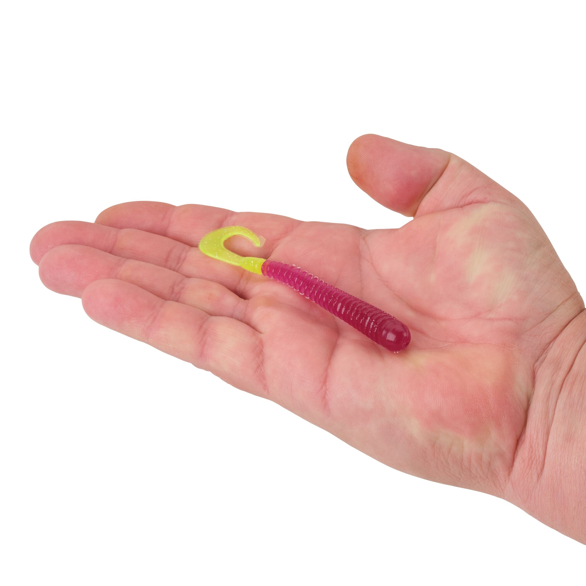 Berkley PowerBait® Rib Worm, 4 in, Worms, Purple/Chartreuse (10 Count)