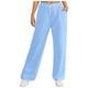 thumbnail image 1 of Pantalones de chándal con forro polar para mujer - Pantalones de jogging de cintura alta y pierna ancha con bolsillos - Poliéster y spandex para hacer ejercicio/uso informal, 1 of 6