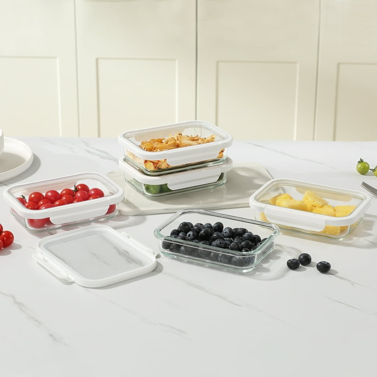 Better Homes & Gardens 2.3Cup Rectangle Glass Food Storage Container with Tritan Lid. Set of 5, 10 Pieces