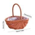 thumbnail image 3 of Large Hand Woven Oval Picnic Storage Basket with Handle, L Size, Empty Harvest Basket for Fruit Floral Wedding Farmhouse Party Decor, 3 of 8